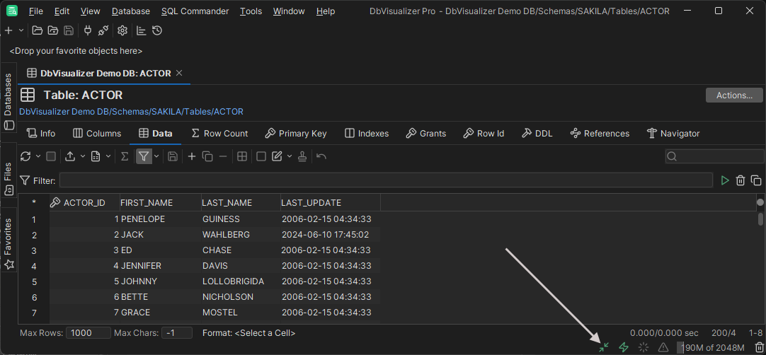 Screenshot showing Tab maximization and minimization