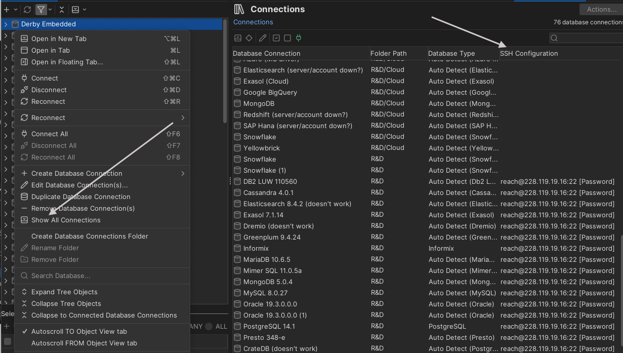 Browsing SSH configurations