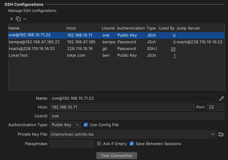Public key authentication setup