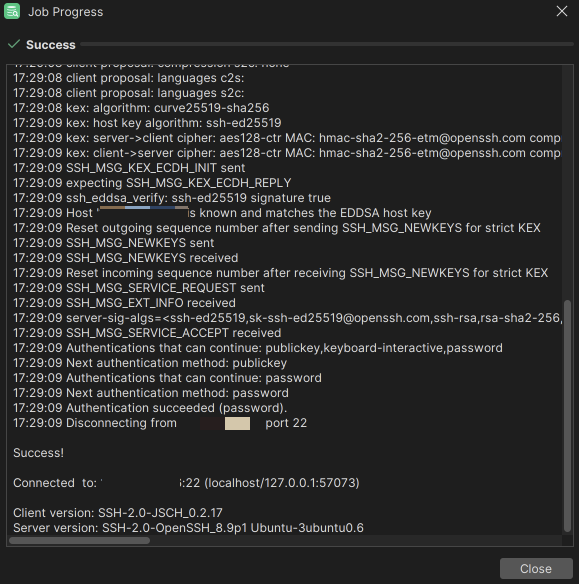 Testing SSH configuration