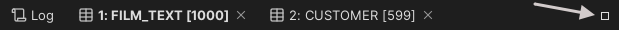 Icon to detach or reattach Results Sets and Log tabs in SQL Commander