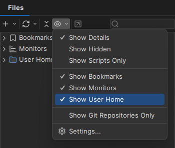 Pre-mounted folders in DbVisualizer