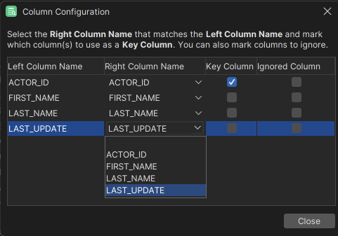 Column configuration in DbVisualizer