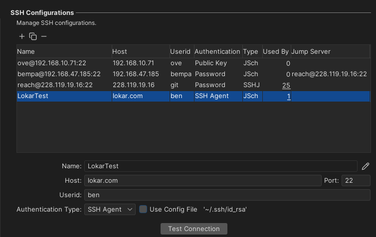 SSH agent authentication setup