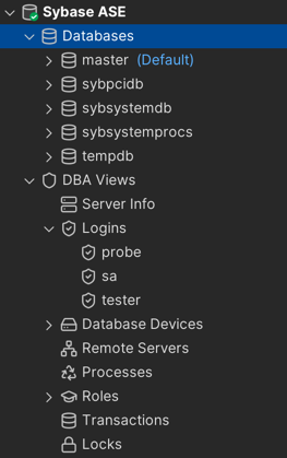 Example of data node labels in DbVisualizer