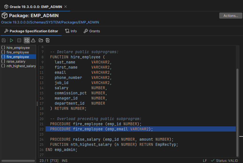 Screenshot of the procedure editor interface showing successful correction