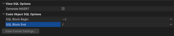 Export Schema Options