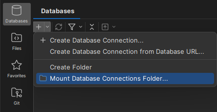 Menu item to mount a connection folder