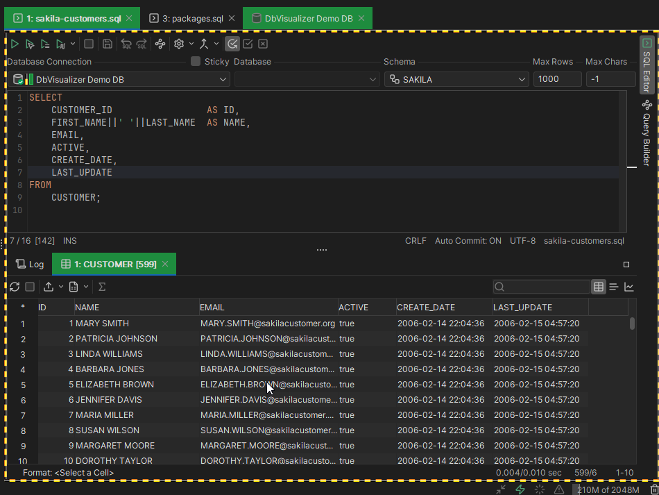 User interface showing tab colors and borders