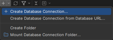 Create Database Connection interface