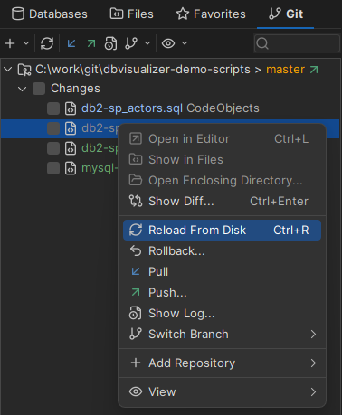 Reload changes from disk