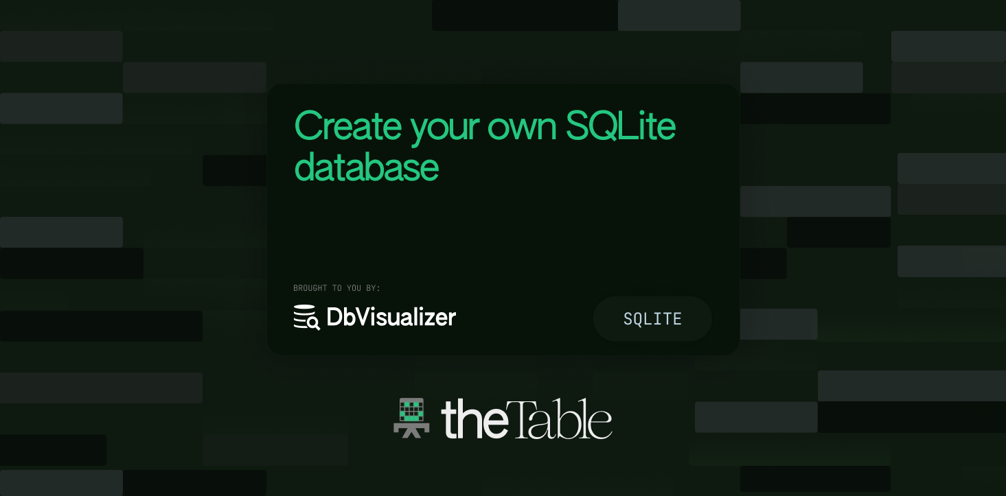 Create Your Own Sqlite Database