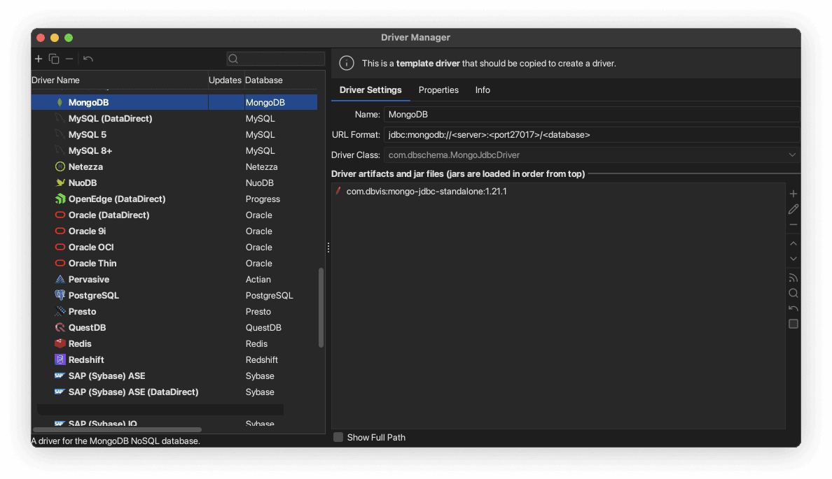 Mongo driver manager
