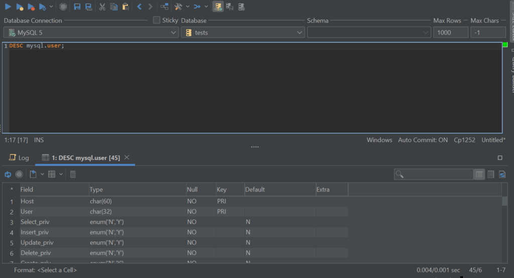 Working with users and privileges in MySQL.