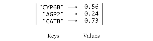 Example of a hash table data structure