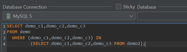 Subqueries within subqueries in DbVisualizer.