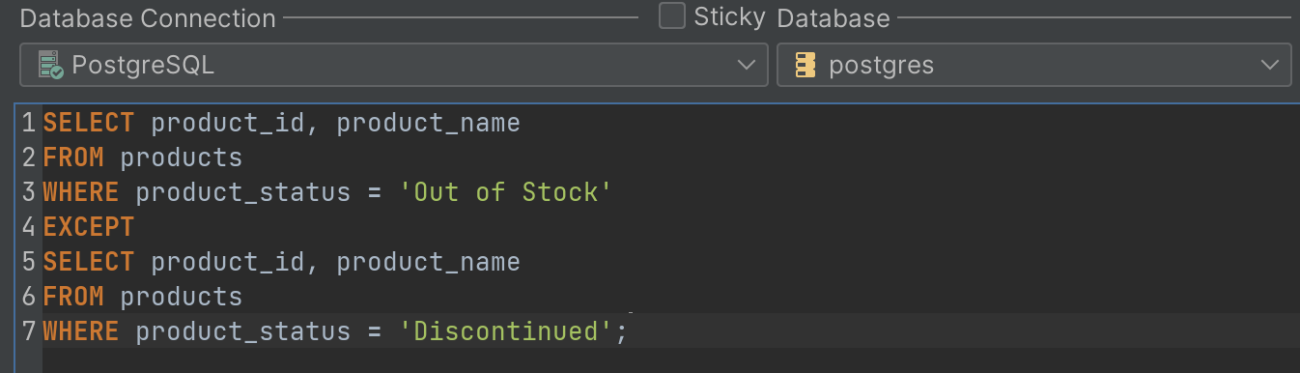 SQL EXCEPT: Everything You Need to Know