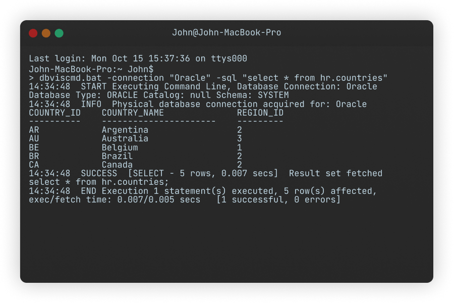 Manage data with command lines Script it yourself or have it generated outside of the DbVisualizer UI.