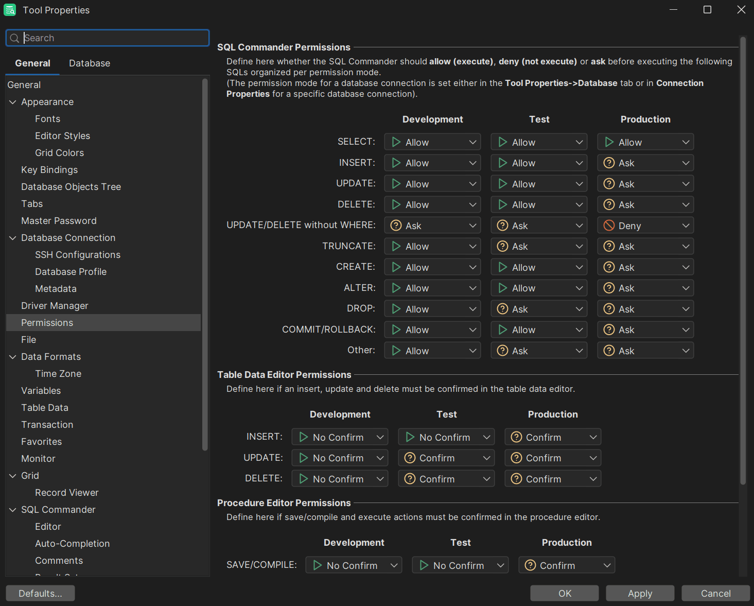 SQL Editor of DbVisualizer