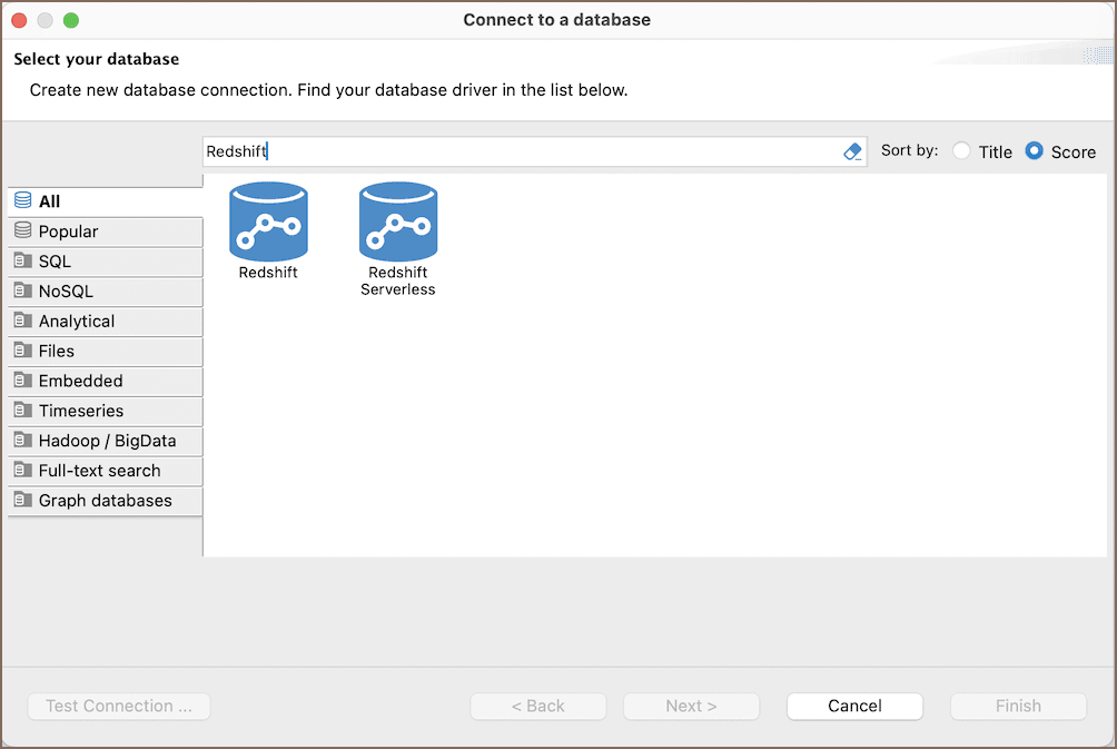 Supported Redshift databases in DBeaver
