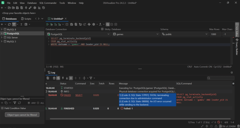 How To Kill All Connections to a Database in PostgreSQL