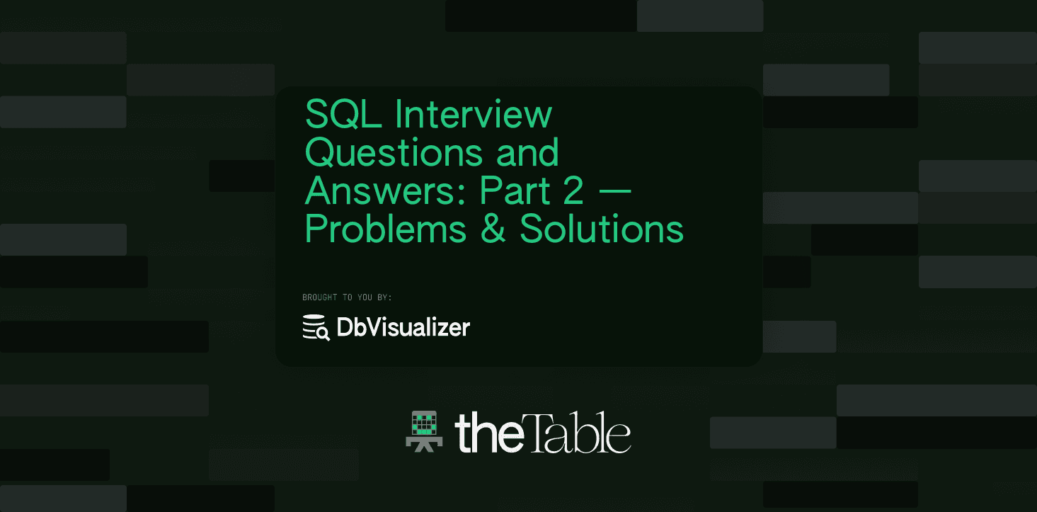 SQL Interview Questions and Answers: Part 2 — Problems & Solutions