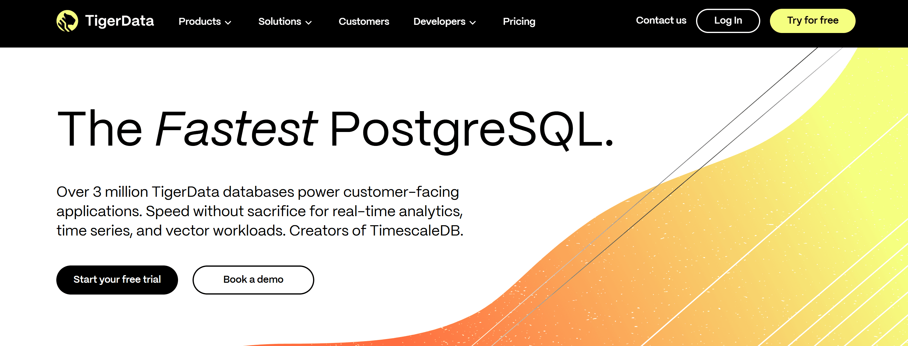 The TimescaleDB page from the TigerData site
