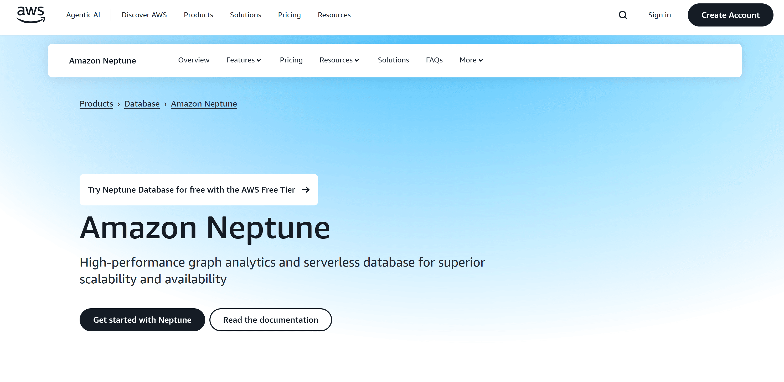 Amazon Neptune official page on AWS