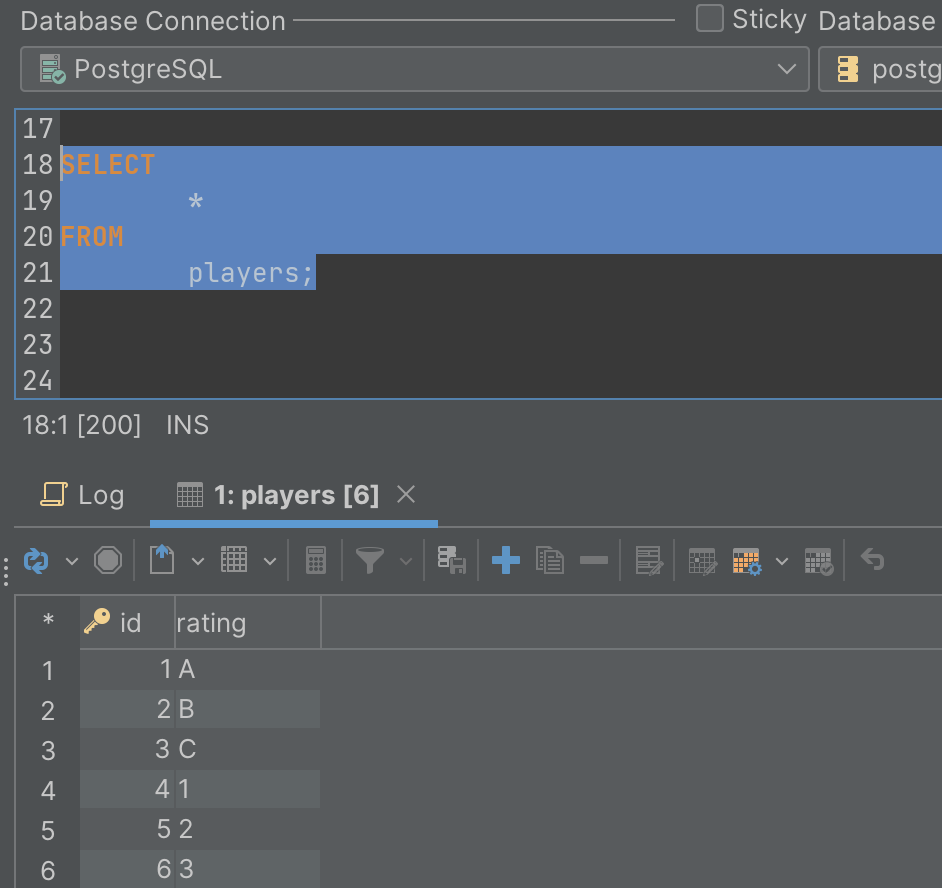Running Query in DbVisualizer.