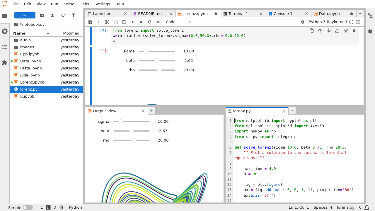 Notebooks in JupyterLab, one of the most widely used solutions for data storytelling and narrative analysis