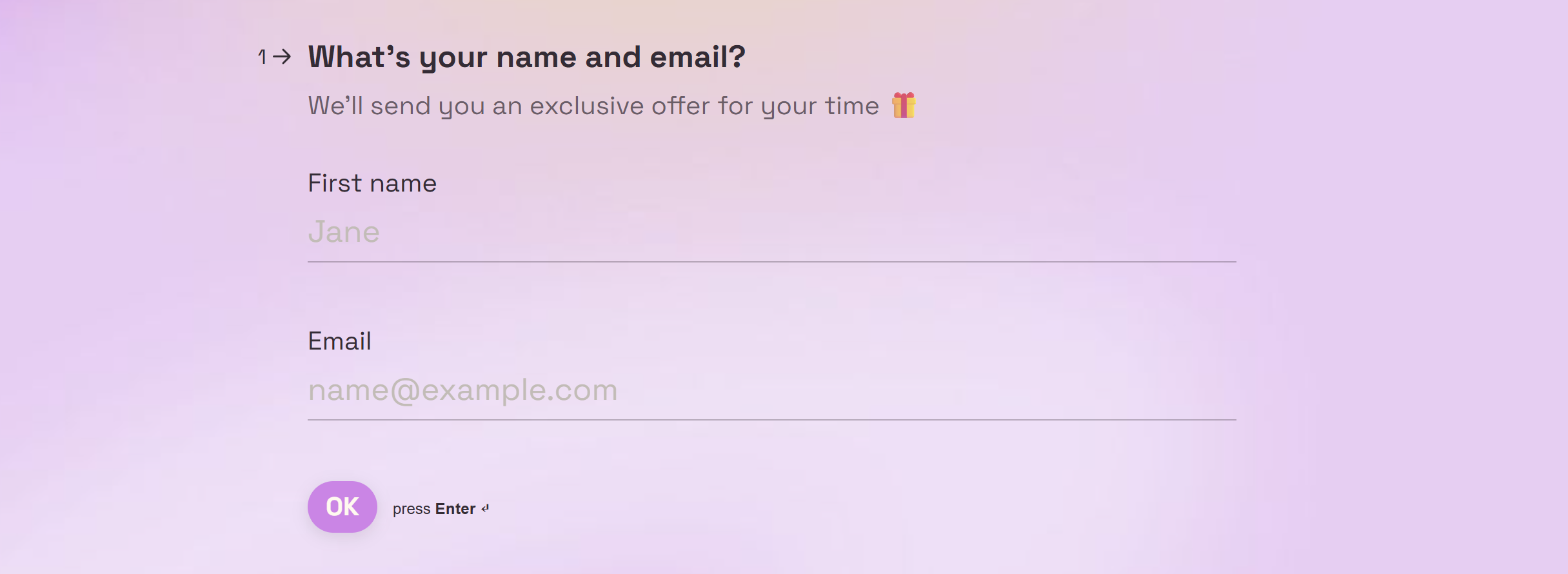 An example form from Typeform, a popular solution for creating and sharing forms