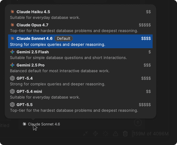 AI model selector